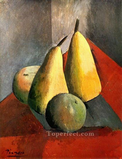 Poires et pommes 1908 Cubist Oil Paintings